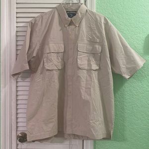 NWT Reel Legends Men’s Cream Causal Button Down Shirt L
